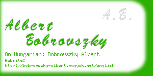 albert bobrovszky business card